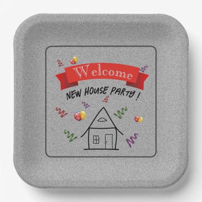 Relocating Party Paper Cups Plate (Front)