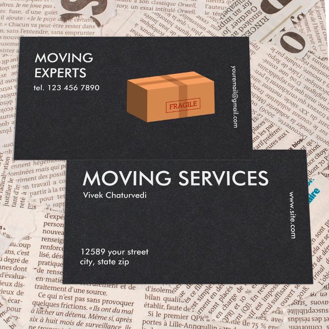 Relocation Moving Company Simple Premium Business Card (Moving Company Business Card)