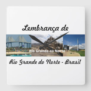 Relogio lembrança de Rio Grande do Norte Brasil Square Wall Clock