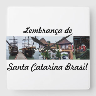 Relogio lembrança de Santa Catarina Brasil Square Wall Clock