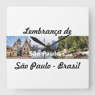 Relogio lembrança de São Paulo Brasil Square Wall Clock