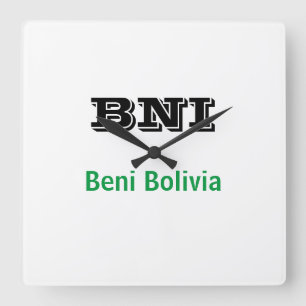 Reloj BNI Beni Bolivia Square Wall Clock