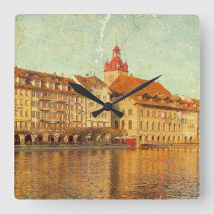 Reloj Cuadrado Polaroids from Lucerne Square Wall Clock