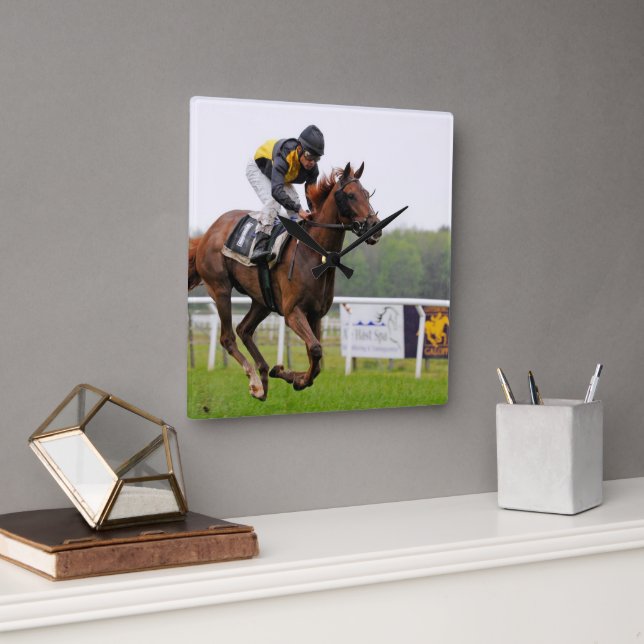 Reloj de Pared Caballo al Galope Square Wall Clock (Office)