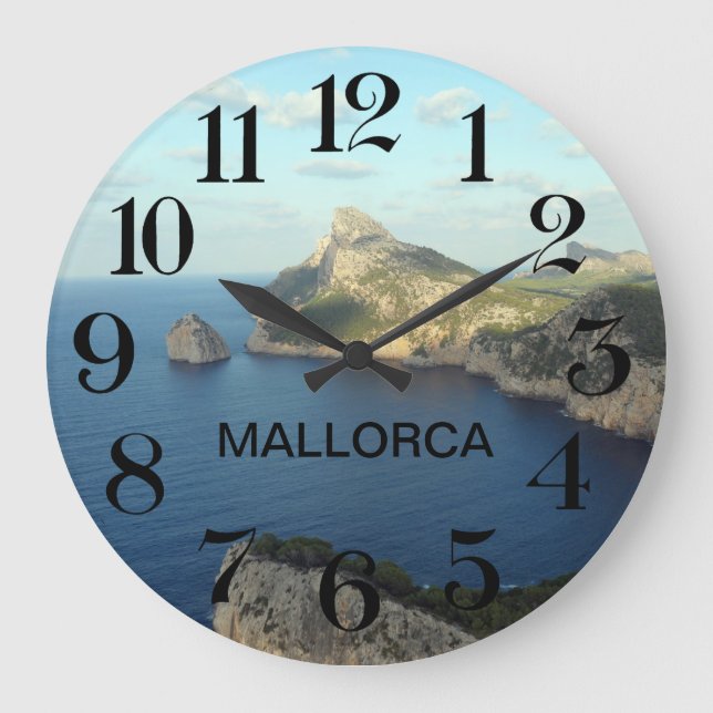 reloj de pared Cabo de Formentor en Mallorca Large Clock (Front)