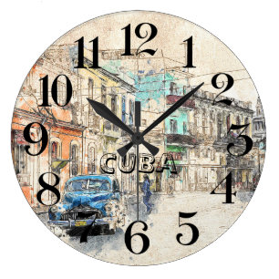 reloj de pared de La Habana, Cuba Large Clock