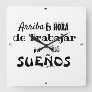 Reloj de pared motivacional square wall clock
