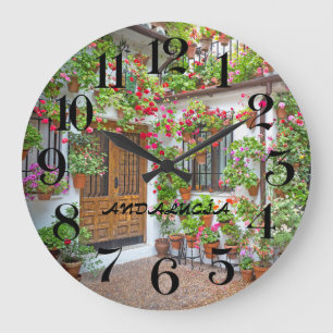 reloj de wall patio de Córdoba en España Large Clock