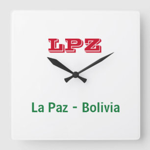 Reloj La Paz Bolivia Square Wall Clock