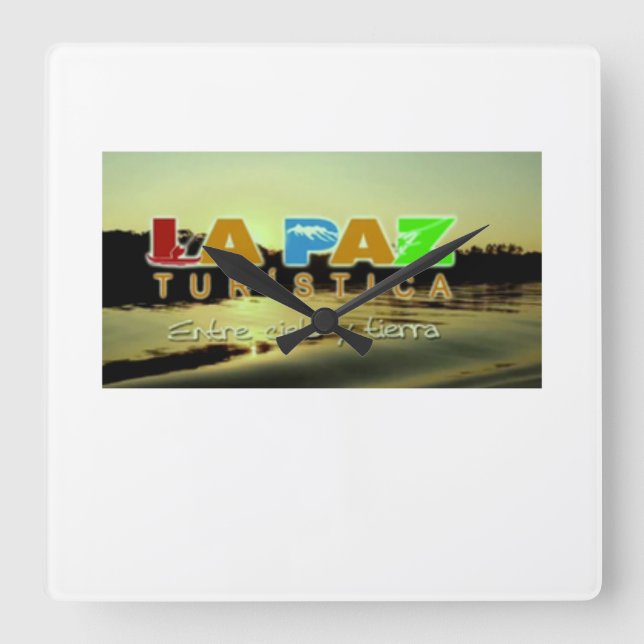 Reloj La Paz turistica Square Wall Clock (Front)