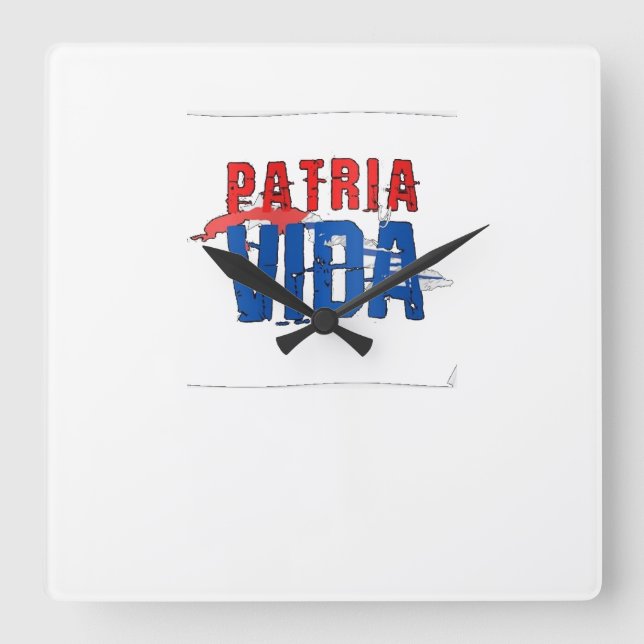Reloj Patria y vida Square Wall Clock (Front)