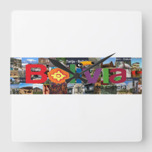 Reloj recuerdo of Bolivia Square Wall Clock