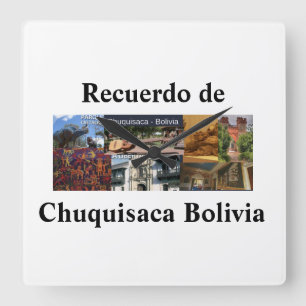 Reloj recuerdo of Chuquisaca Bolivia Square Wall Clock