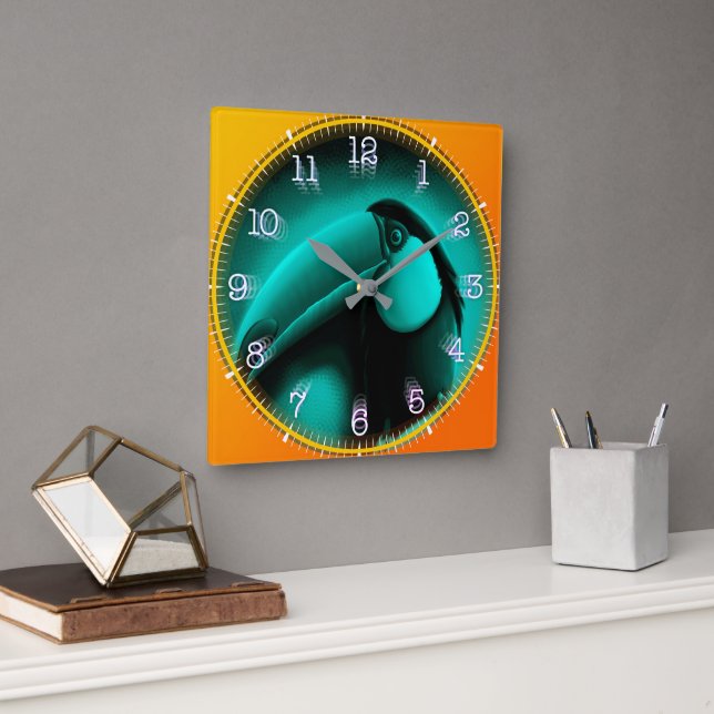 Reloj Time and illustrated art on your wall. Square Wall Clock (Office)