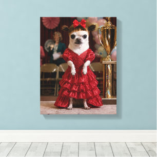 Reluctant Chihuahua Beauty Pageant Winner Canvas Print