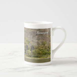 Remagen Rhine River Bridge Painting Effect Photo Bone China Mug