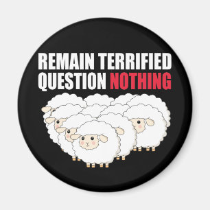 Remain Terrified Question Nothing Sheep Magnet