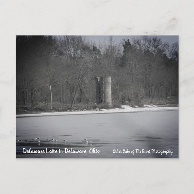 Remains of an old Silo on Delaware Lake Postcard (Front)