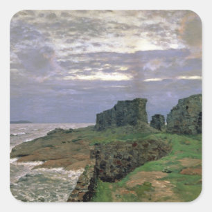 Remains of Bygone Days, Twilight, Finland, 1897 Square Sticker