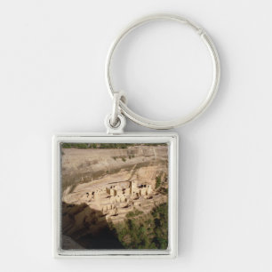 Remains of Pueblo Indian cliff dwellings Key Ring