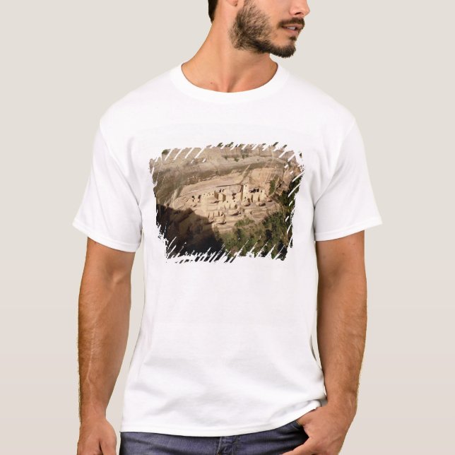 Remains of Pueblo Indian cliff dwellings T-Shirt (Front)