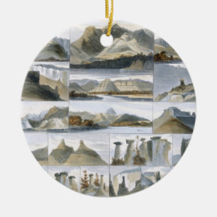 Remarkable Hills on the Upper Missouri, plate 35 f Ceramic Ornament