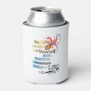 Remarkable LIFE Inspirational Illustrated quote Can Cooler