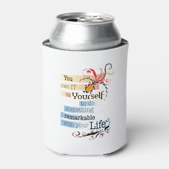 Remarkable LIFE Inspirational Illustrated quote Can Cooler (Can Front)