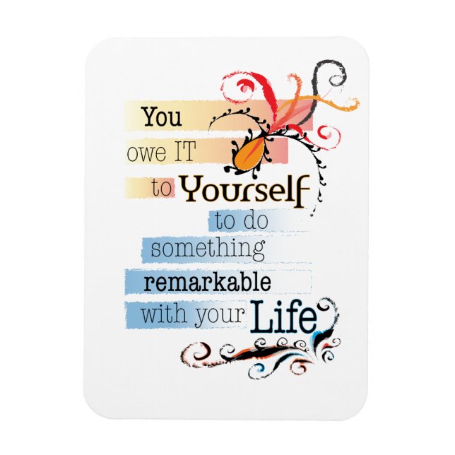 Remarkable LIFE Inspirational Illustrated quote Magnet (Vertical)
