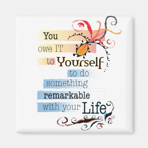 Remarkable LIFE Inspirational Illustrated quote Magnet
