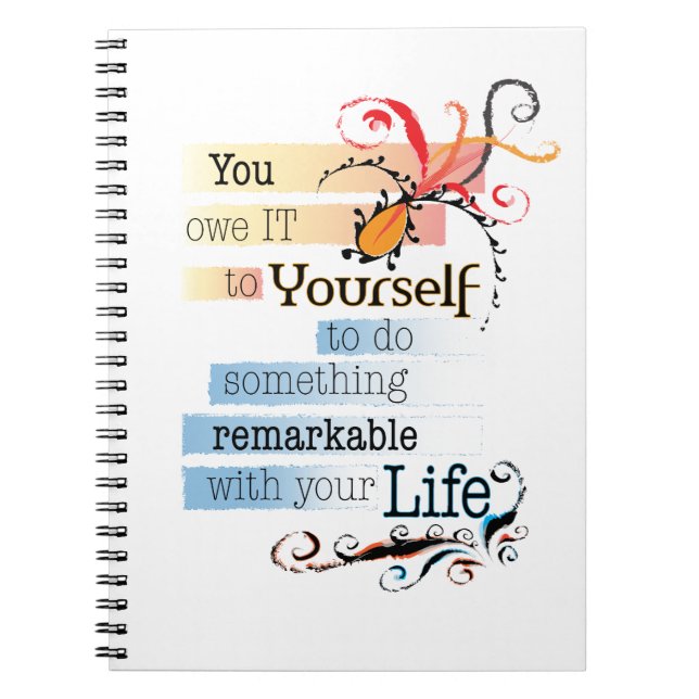 Remarkable LIFE Inspirational Illustrated quote Notebook (Front)