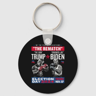 Rematch The Don And Crooked Joe Biden - Pro Trump Key Ring