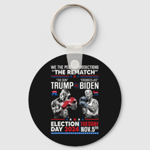 Rematch The Don And Crooked Joe Biden - Pro Trump  Key Ring