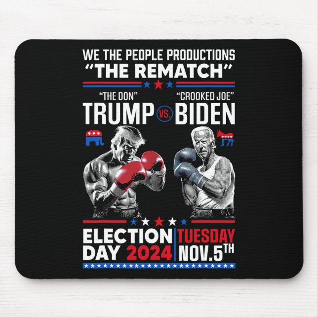 Rematch The Don And Crooked Joe Biden - Pro Trump  Mouse Pad (Front)