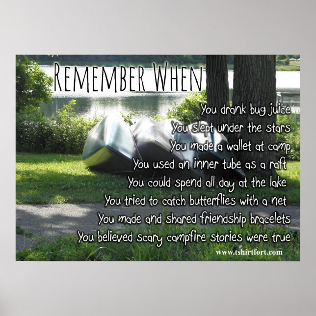Rember When Childhood Camp Quotes Poster (Front)