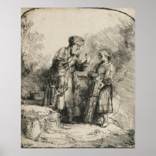 Rembrandt - Abraham and Isaac 1645 Poster