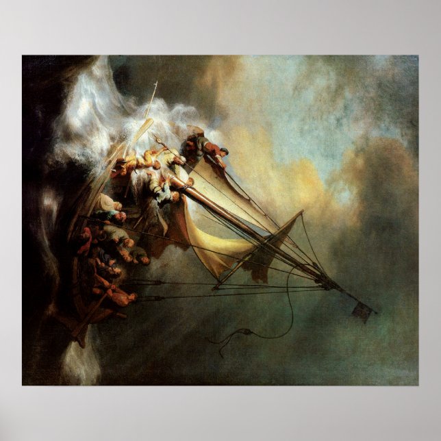 Rembrandt Art Painting Christ in the Storm Poster (Front)