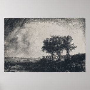 Rembrandt Art Painting Landscape Poster