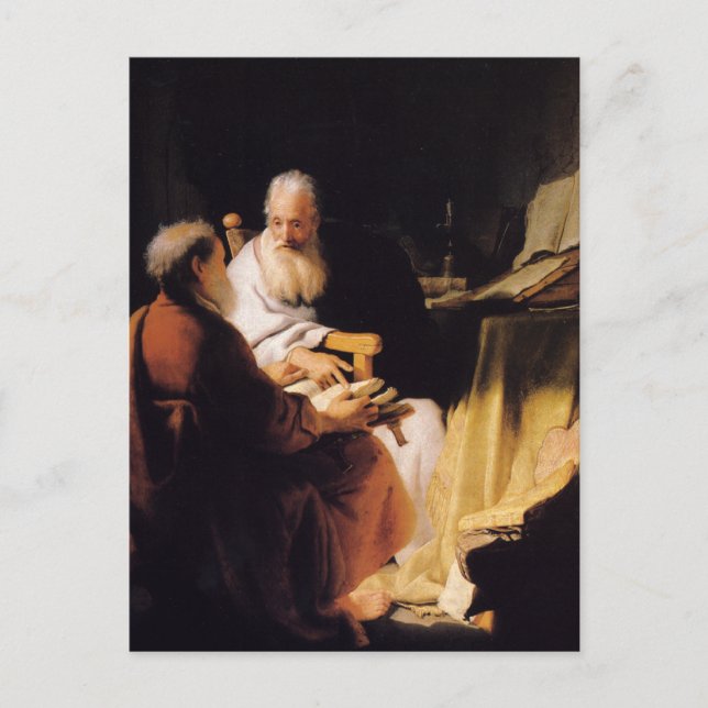Rembrandt Art Painting Two Old Men Disputing Postcard (Front)