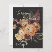 Rembrandt Autumn Floral Save the Date Wedding