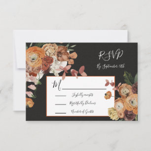Rembrandt Autumn Floral Wedding response RSVP