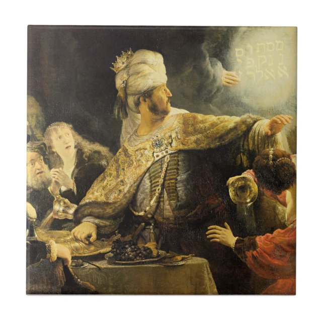 Rembrandt - Belshazzar's Feast, Ceramic Tile (Front)