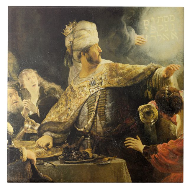 Rembrandt - Belshazzar's Feast, Ceramic Tile (Front)