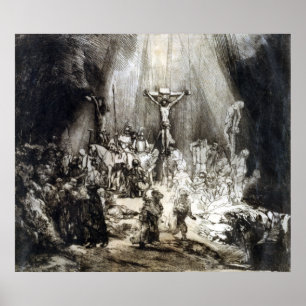 Rembrandt Christ Crucified between the Two Thieves Poster