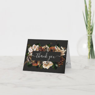 Rembrandt Floral Dark and Moody thank you note Card