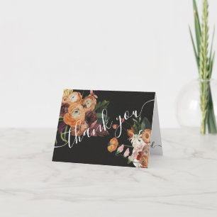 Rembrandt Floral Dark and Moody thank you note Card