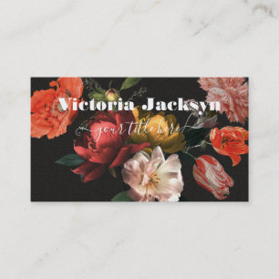 Rembrandt Floral Dark & Moody Business Card