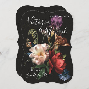 Rembrandt Floral Save the Date Wedding Invitation