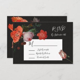 Rembrandt Floral Wedding response cards RSVP