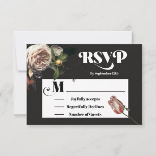 Rembrandt Floral Wedding response cards RSVP